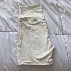 white/cream biker shorts